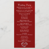 Elegante Schrift & Monogramm - Rote Hochzeit Programm (Rückseite)