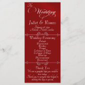 Elegante Schrift & Monogramm - Rote Hochzeit Programm (Vorderseite)