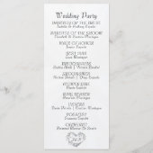 Elegante Schrift & Monogramm - Weiße Perlen-Hochze Programm (Rückseite)