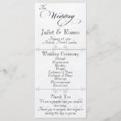 Elegante Schrift & Monogramm - Weiße Perlen-Hochze Programm (Vorderseite)