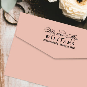 Elegante Schrift Mr und Mrs Rücksendeadresse Permastempel