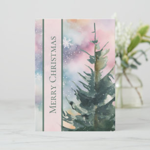 Elegante Schrift Nicht-Foto-Wasserfarben-Weihnacht Feiertagskarte