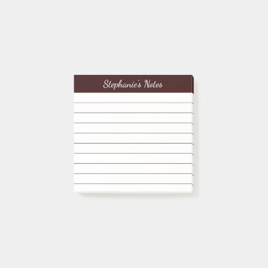 Elegante Schrift Notizen braun liniert (Vorderseite)