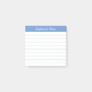 Elegante Schrift Notizen Hellblau Liniiert