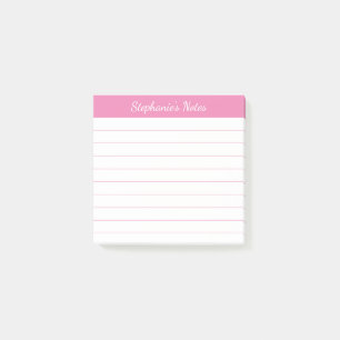 Elegante Schrift Notizen Rosa liniert