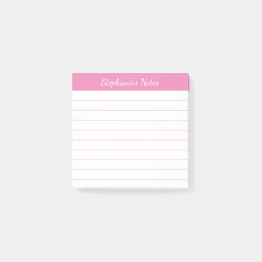 Elegante Schrift Notizen Rosa liniert (Vorderseite)