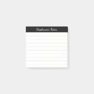 Elegante Schrift Notizen Schwarz Grau Liniiert