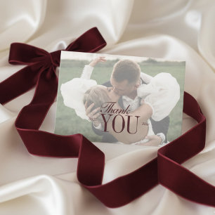 Elegante Schrift-Overlay-Doppelseitige Foto Dankeskarte