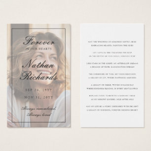 Elegante Schrift Overlay Foto Trauerkarte Gebet