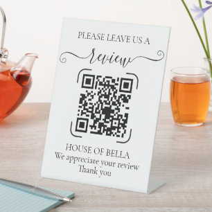 Elegante Schrift-QR-Code-Überprüfung  Sockelschild