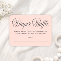 Elegante Schrift Rosa Mädchen Baby Shower Windel-R