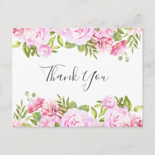 Elegante Schrift Rose Banner Business Danke Postkarte