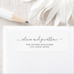 Elegante Schrift schwarze weiße Hochzeit Absendera