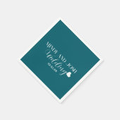 Elegante Schrift schwebendes Herz Serviette (Ecke)