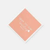 Elegante Schrift schwebendes Herz Serviette (Ecke)