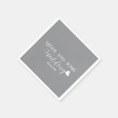 Elegante Schrift schwebendes Herz Serviette (Ecke)