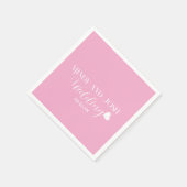 Elegante Schrift schwebendes Herz Serviette (Ecke)