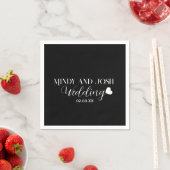 Elegante Schrift schwebendes Herz Serviette (Beispiel)
