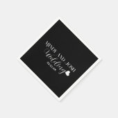 Elegante Schrift schwebendes Herz Serviette (Ecke)