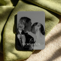 Elegante Schrift Story of Us Hochzeitsfoto Paar