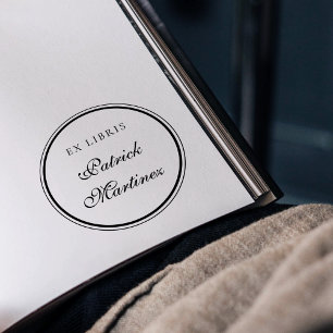 Elegante Schrift-Typografie Ex Libris Benutzerdefi Permastempel