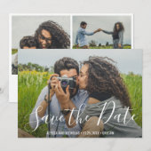 Elegante Schrift-Typografie Moderne Hochzeit Save The Date (Vorne/Hinten)