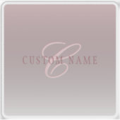 Elegante Schrift und Monogramm | Rose Ombre Aufkleber (Vorderseite)