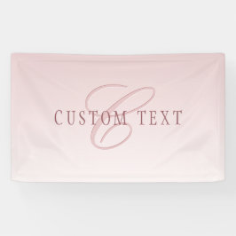 Elegante Schrift und Monogramm | Rose Ombre Banner