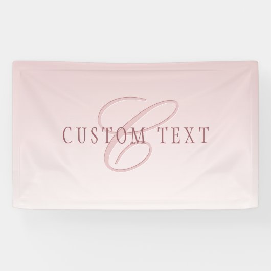 Elegante Schrift und Monogramm | Rose Ombre Banner (Horizontal)