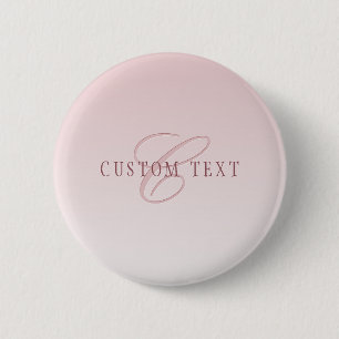 Elegante Schrift und Monogramm   Rose Ombre Button