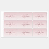Elegante Schrift und Monogramm | Rose Ombre Etiketten (Blatt)