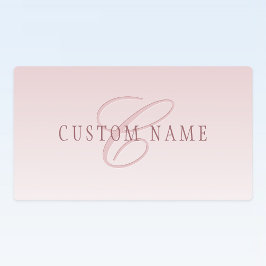 Elegante Schrift und Monogramm | Rose Ombre Etiketten