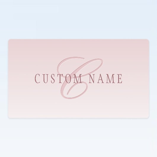 Elegante Schrift und Monogramm | Rose Ombre Etiketten