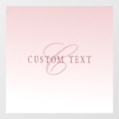 Elegante Schrift und Monogramm | Rose Ombre Fensteraufkleber (Blatt)