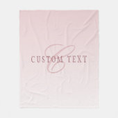 Elegante Schrift und Monogramm | Rose Ombre Fleecedecke (Vorderseite)