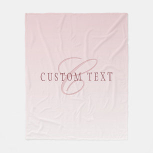 Elegante Schrift und Monogramm   Rose Ombre Fleecedecke