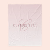 Elegante Schrift und Monogramm | Rose Ombre Fleecedecke
