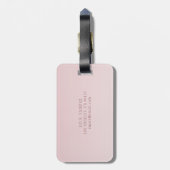 Elegante Schrift und Monogramm | Rose Ombre Gepäckanhänger (Rückseite vertikal)