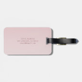Elegante Schrift und Monogramm | Rose Ombre Gepäckanhänger (Rückseite horizontal)
