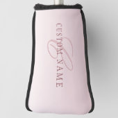 Elegante Schrift und Monogramm | Rose Ombre Golf Headcover (Rotieren 90)