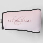 Elegante Schrift und Monogramm | Rose Ombre Golf Headcover (Vorderseite)