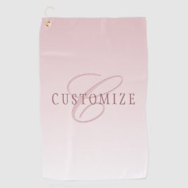 Elegante Schrift und Monogramm | Rose Ombre Golfhandtuch