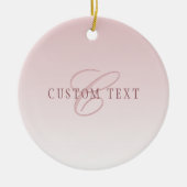 Elegante Schrift und Monogramm | Rose Ombre Keramik Ornament (Vorne)