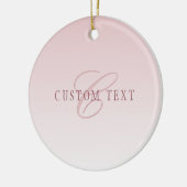 Elegante Schrift und Monogramm | Rose Ombre Keramik Ornament (Links)