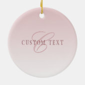 Elegante Schrift und Monogramm | Rose Ombre Keramik Ornament (Hinten)