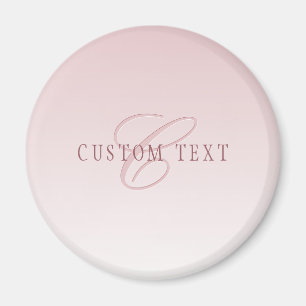Elegante Schrift und Monogramm Rose Ombre Magnet