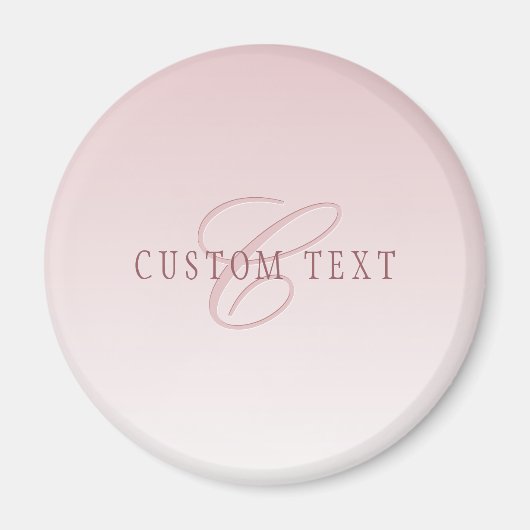 Elegante Schrift und Monogramm | Rose Ombre Magnet (Vorne)