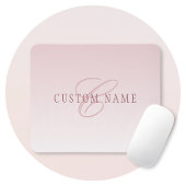 Elegante Schrift und Monogramm | Rose Ombre Mousepad