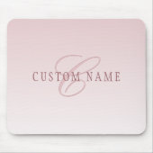 Elegante Schrift und Monogramm | Rose Ombre Mousepad (Vorne)