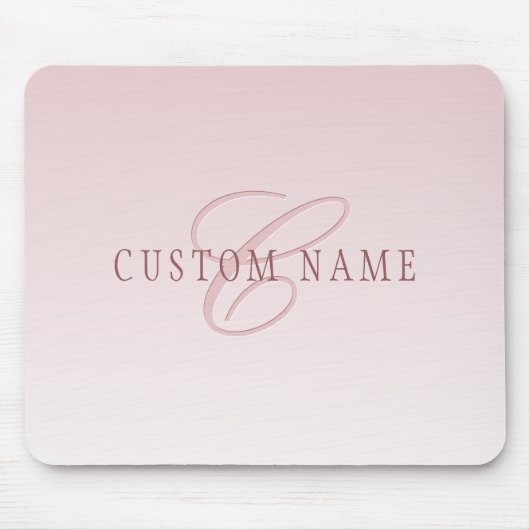 Elegante Schrift und Monogramm | Rose Ombre Mousepad (Vorne)
